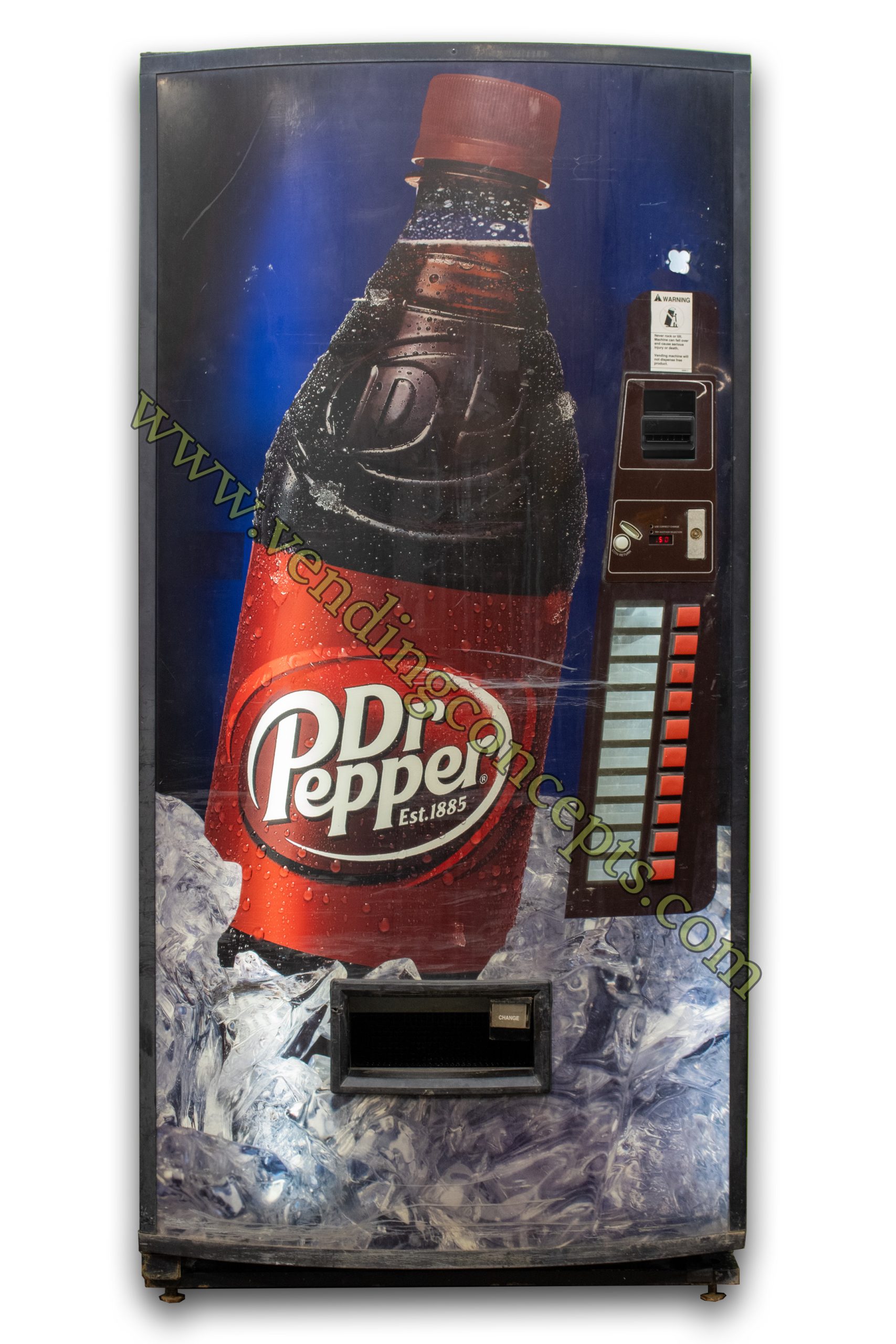 Used Vendo 821 Dr Pepper Bottle Soda Vending Machine, 10