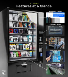 New VC 7210-5F ADA Black Fresh Food Vending Machine, 40 Selections view 3