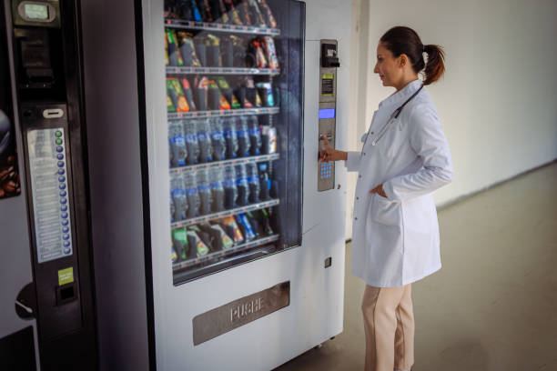 Modern vending machines in a hospital setting