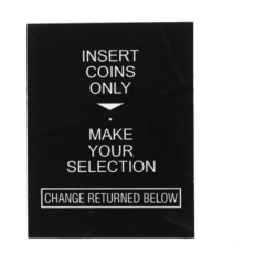 National - Instruction Label Card, Coin Only