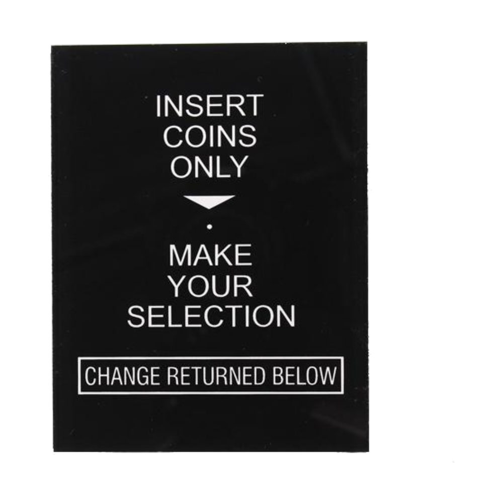 National - Instruction Label Card, Coin Only