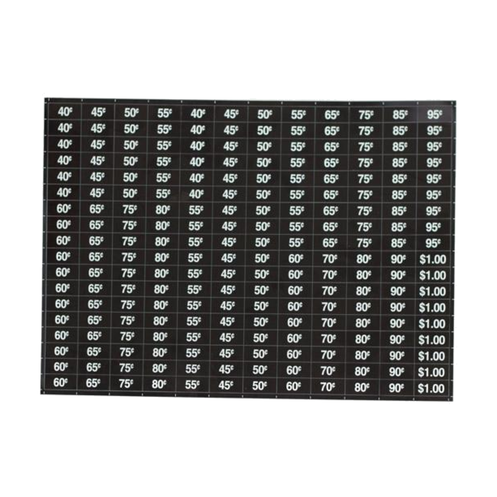 National - Price Label Set, .40 to 3.90, GPL Foodking