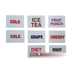 Dixie Narco - Flavor Label Set, Unbranded, 2 5/16 x 3 1/2 in.