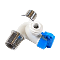 Universal - Angle Stop Adapter Valve, 3/8 x 3/8 x 1/4, Lead Free
