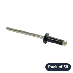 Universal - Rivet, Blind Aluminum 1/8 inch, .251-.312 Grip, Black (Pack of 50)