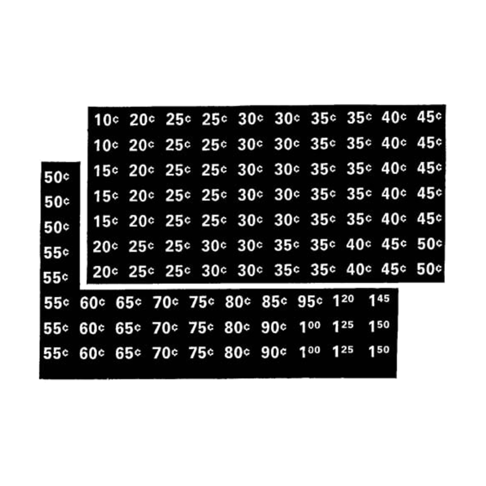 National - Price Label Set, .10 to 1.50, 140-146