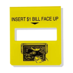 National - Instruction Plexi, 1 Dollar, Yellow with Black Print, MEI Changer
