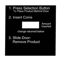Rowe - Instruction Label, 448 Vending Machines