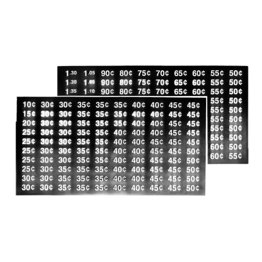 USI - Price Label Sheet, .10 to 1.50, Fawn