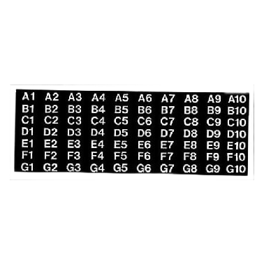 Automatic Products - Item Tabs, A1-H10, Black with White