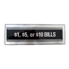 Rowe - Bill Denomination Decal, $1, $5, $10, Bill Changer