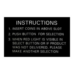 Dixie Narco - Instruction Label