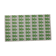 Automatic Products - Price Label Sheet, $.90, $.95 Green and White, AP 4000, 7000 and 110