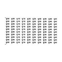 Automatic Products - Price Label Sheet, $1.00 to $2.00, Automatic Products