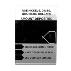 Automatic Products - Use Dollars Instruction Label, Plexi, 7000