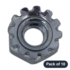 Universal - KEP Lock Nut, 1/4-20, Built-In Star Washer (Pack of 10)