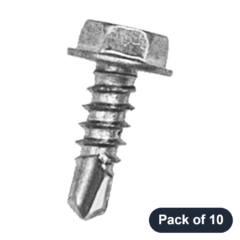 Universal - Screw, #8-18 x 1/2 Unslotted Hex Washer Head Self Tap (Pack of 10)