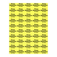 Universal - Press Selection for Price Decals, Yellow and Black, Sheet of 50